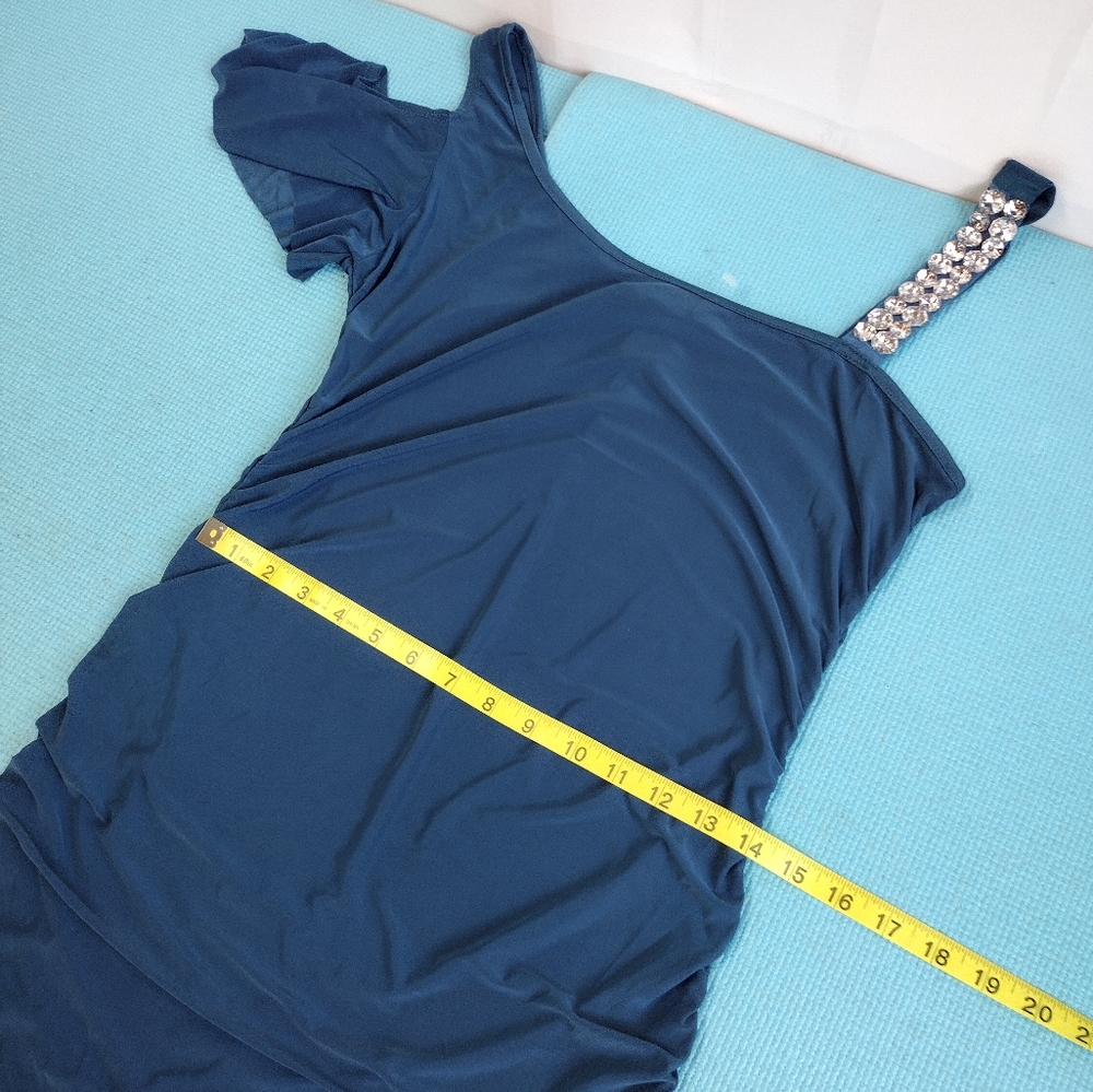 NEW Carpe Diem One Shoulder Ruched Party Dress Size L - Picture 8 of 11